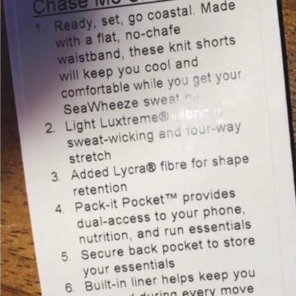 Lululemon Seawheeze Shorts - Picture 5 of 5